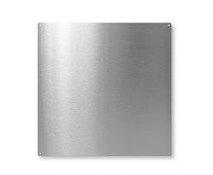 first4magnets Square Lavagna Magnetica c/w 10 magneti, in acciaio inox (400 x 400 mm), Argento