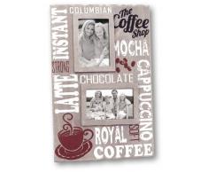 ZEP, Portafoto da Parete a 2 spazi in Legno, da Appendere, con Stampa Decorativa Royal Coffee, Marrone (Braun)