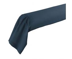 Douceur D intérieur Lina Federa di Cuscino, Cotone, Blu Notte, 85 x 185 cm