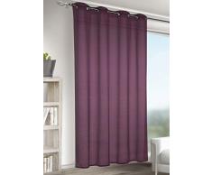 Albani Willkommen Zuhause Alex 256948 - Tenda con Occhielli, in Tessuto Strutturato Morbido Semitrasparente, Alta qualità e Design alla Moda, Dimensioni: 245 x 140 cm (a x l), Colore: Lilla