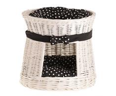 e-wicker24 - Cestino in Vimini per Gatto, Cesto, Beige, 48 x 48 x 43 cm