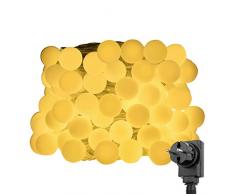 LE Stringa Luminosa 10m 100 LED Catena Luminosa Impermeabile, Luce Bianca Calda 2700K, 8 Modalità di Illuminazione con Funzione Memoria, Ideale per Decorazione di Natale, Festa, Compleanno, ecc.
