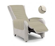 Italian Bed Linen PO-Rec Copripoltrona Reclinabile, Microfibra, Tortora/Panna, Misura Standard