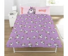 Emoji Unicorn Set Copripiumino Doppio, Lilla