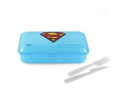Excelsa Supereroi Contenitore Portapranzo Lunchbox Superman, Polipropilene, Azzurro, Cm 22 x 13