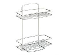 Metaltex serie Onda - Mensola rettangolare 2 ripiani per bagno - (460002)