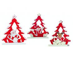 Galileo Casa 3 Alberelli in Legno, 3 Decorazioni Assortite