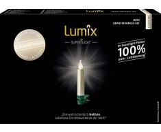 Krinner Lumix Superlight Mini Metallic, set di 6 candele Power LED per albero di Natale, verniciate a mano, in plastica ABS, 0,014 W, 1,5 x 1,5 x 9 cm, colore: cashmere