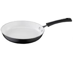 Lagostina Sinuosa 010241040226 Padella, 26 cm, Alluminio con Rivestimento Interno in Ceramica Bianca, Esterno Antracite