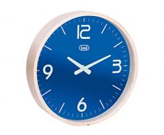 Trevi OM 3311 L Orologio da Muro in Legno Naturale, Diametro 25 cm, Blu