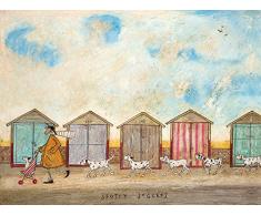 L Arte Gruppo Sam Toft Spotty Joggers Stampa su Tela, Legno,, 30 x 40 x 1.3 cm, multi-colour