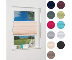 K-home 425040 Tenda Veneziana Oscurante, Fissaggio con Morsetti, Colore: Crema, Beige, 70 x 130 cm