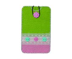 Kleiber - Kit smartphone in feltro per bambini fai da te verde e rosa 13 x 7 cm