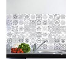 Ambiance-Live - Adesivi a Forma di Piastrelle, per la Parete del Bagno o della Cucina, 10Â x 10Â cm, Colore: Sfumature di Grigio (Confezione da 60)