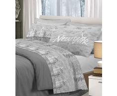 Completo Letto Pensieri Delicati New York Grigio Matrimoniale
