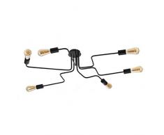 ONLI Lampada da soffitto a 6 luci, Nero