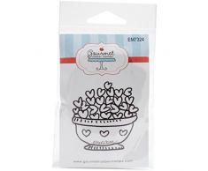 Gourmet Rubber Stamps-Timbri 3,75 x 12 cm, Ciotola di Cuori in Acrilico, Multicolore