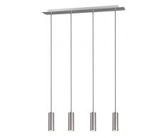 Trio Leuchten 312400407 - Lampadario a sospensione Marley, in metallo nichelato opaco 1 x GU10