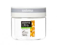 Sistema Ultra Tritan - Contenitore rotondo, colore: Bianco/Grigio, Plastica, bianco/grigio, 550 ml