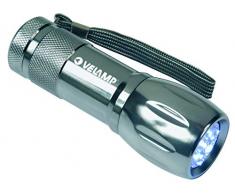 VELAMP Torcia 9 Adventure Luce ispezione LED Super Luminosa 25lm. Compatta, Resistente, in Alluminio. A Pile. Foderino Incluso. per casa, Auto, Trekking, Campeggio, Caccia 1 W, Silver