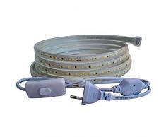 Ahorraluz - striscia LED 2835, da 220 V, 120 LED per metro, ad alta luminosità , con interruttore, Impermeabile, bianco freddo/neutro/caldo, striscia impermeabile IP67 2,5M Bianco neutro