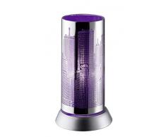 Reality R50081092 City Lampada Tavolo, 1xE14, 30 W, Cromo/Lilla, 21.5 cm, metallo