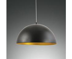 Fabas 3215-40-101 - Lampadario da soffitto, 46 W ECO, E 27, diametro 40 cm, lunghezza cavo 200 cm, colore: nero/oro