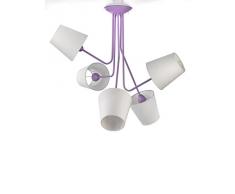 Onli 4780/PL5 Plafoniera con Paralumi E14, 6 W, Viola, 70 x 75cm