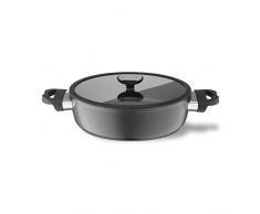 Berndes Balance Tegame con Coperchio Bordo Silicone, 2.6 Litri, Antiaderente Rinforzato, 24 cm