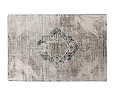 LIFA LIVING Tappeti Aqua, Tappeto Stile Vintage, Tappeto per Salotto e Camera da Letto, Disponibile in Diversi Colori e Taglie (Beige/Blu Scuro, 133_x_200_cm)