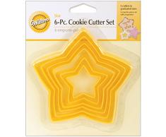 Wilton Set 6 TAGLIAPASTA Stella PLASTICA Set 6 TAGLIAPASTA Stella PLASTICA, Plastica, Argento,