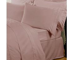 Highams Luxury 100% Cotone Egiziano Lenzuolo con Angoli in Tinta Unita, in Cotone, Colore: Rosa, Super-King, 183Â x 200Â cm