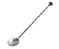 Vacu Vin Cucchiaino da Cocktail Cucchiaio Miscelatore Barspoon, Acciaio Inossidabile, Argento, Unica