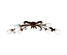 Onli 4240/PL6 Lampadario, Marrone/Bianco, 6 luci
