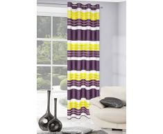 Eurofirany ZAS/Eric/FIOL + Zi Tenda Eric con Occhielli, a Righe, 140Â x 250Â cm, Viola/Verde