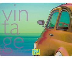 Outlook Design Ted Small Tagliere Temperato Modello 4, Disegno Vintage Car, 29.00x19.50x0.4 cm