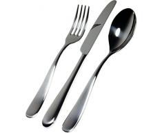 Alessi - 5180S5 - Nuovo Milano Servizio di posate composto da un cucchiaio da tavola, una forchetta da tavola, un coltello da tavola, un cucchiaino da tÃ¨, una forchetta da frutta in acciaio inossidabile 18/10 lucido.