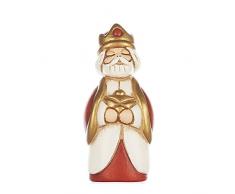 THUNÂ® - Re Magio Gaspare con Mirra - Versione Rossa - Statuine Presepe Classico - Ceramica - I Classici