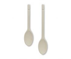 Zeal JSET21C - Cucchiaio da cucina in silicone antiaderente, 2 pezzi, 25 cm, 30 cm, colore: panna