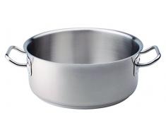 Pentole Agnelli Linea Acciaio Casseruola Bassa con 2 Maniglie, Argento, 60 cm