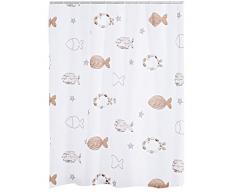 RIDDER Fishes - Tenda da Doccia in Poliestere, 180 x 200 cm, Colore: Beige