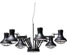 Kare Lampadario Spider Multi 6 Luci, Nero, 60 x 110 x 110 cm
