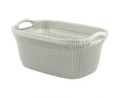 CURVER Knit Cesta Portabiancheria, 40 l, Oasis White, 38.5x59.5x27 cm