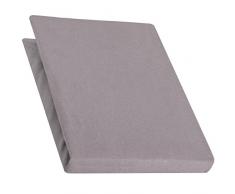 aqua-textil Pur Spannbettlaken Lenzuola ad Angoli Elastici, Cotone, Grigio Scuro, 120x200 bis 130x220 cm