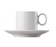 Thomas Loft - 6 x Tazza Espresso impilable c/piattino, 0.12 cl, Bianco