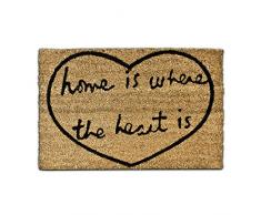 Relaxdays Home Where The Heart Is Zerbino da Ingresso, PVC, Marrone, 40 x 60 cm