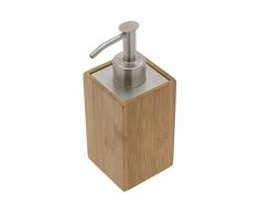 FRANDIS, 196007, Portasapone con pomepa Dispenser in Legno di bambù, 6,5 x 6,5 x 17 cm