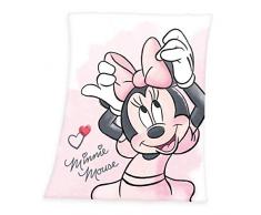 Herding Disneys Minnie Mouse Coperta Plaid, Polyester, Rosa, 130 x 160 cm