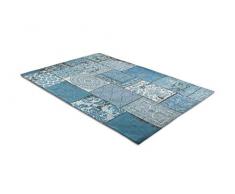 LIFA LIVING Tappeti da Salotto Moderno in ciniglia, Tappeti di Design a Quadri (Azzurro, 80 x 150 cm)