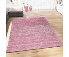 VIMODA Tappeto Moderno Rosa Pelo Corto Erica Colorfast Pratico pastelfarben Rosa, 80 x 150 cm